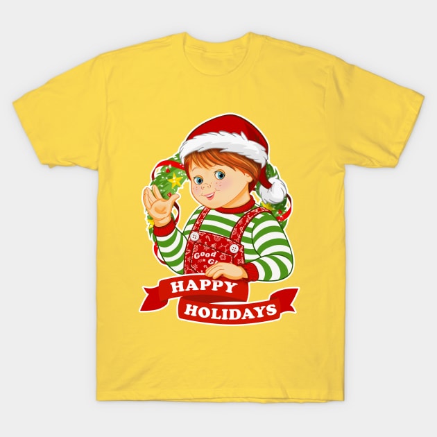 Child's Play - Happy Holidays - Chucky T-Shirt by Ryans_ArtPlace
